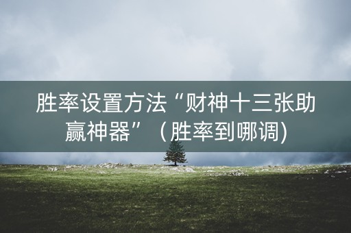 胜率设置方法“财神十三张助赢神器”（胜率到哪调)