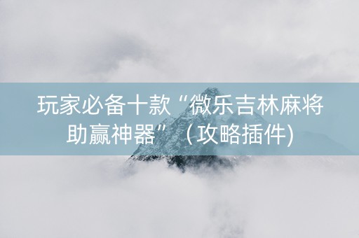 玩家必备十款“微乐吉林麻将助赢神器”（攻略插件)