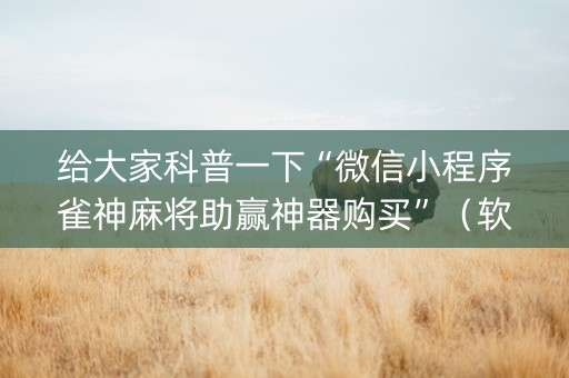 给大家科普一下“微信小程序雀神麻将助赢神器购买”（软件出售)