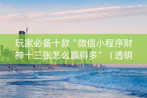 玩家必备十款“微信小程序财神十三张怎么赢得多”（透明挂辅助器)