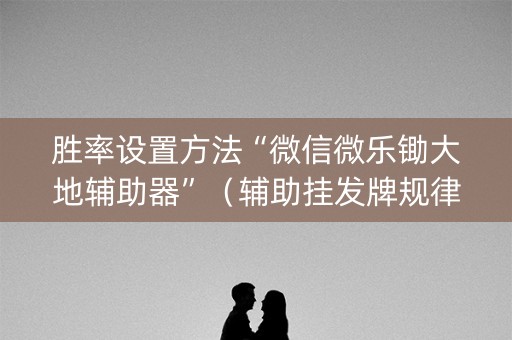 胜率设置方法“微信微乐锄大地辅助器”（辅助挂发牌规律)