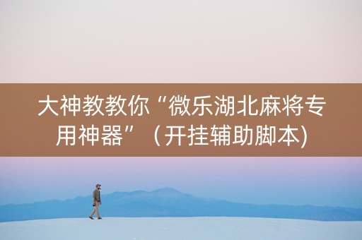 大神教教你“微乐湖北麻将专用神器”（开挂辅助脚本)
