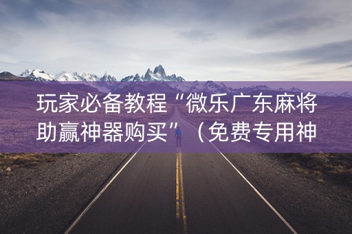 玩家必备教程“微乐广东麻将助赢神器购买”（免费专用神器)