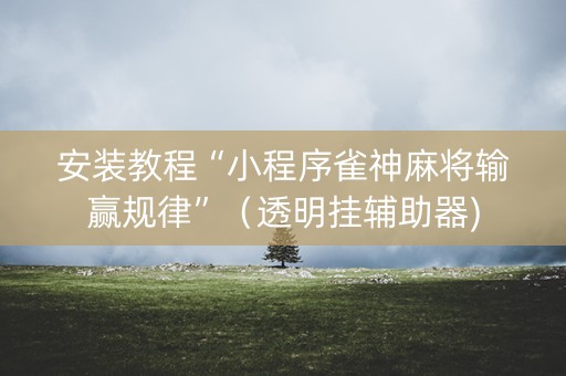 安装教程“小程序雀神麻将输赢规律”（透明挂辅助器)