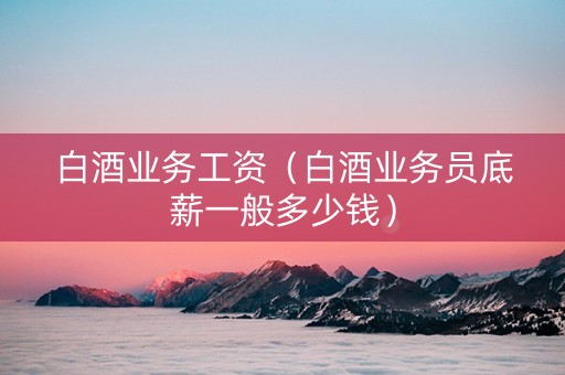 白酒业务工资（白酒业务员底薪一般多少钱）
