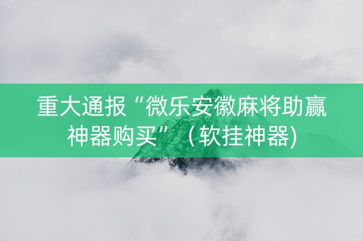 重大通报“微乐安徽麻将助赢神器购买”（软挂神器)