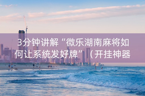 3分钟讲解“微乐湖南麻将如何让系统发好牌”（开挂神器下载)