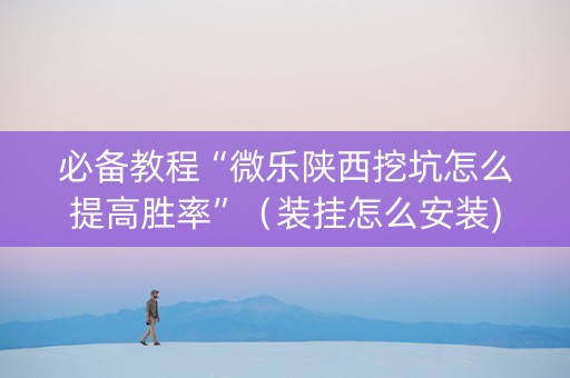 必备教程“微乐陕西挖坑怎么提高胜率”（装挂怎么安装)