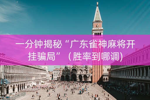 一分钟揭秘“广东雀神麻将开挂骗局”（胜率到哪调)