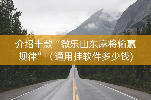 介绍十款“微乐山东麻将输赢规律”（通用挂软件多少钱)