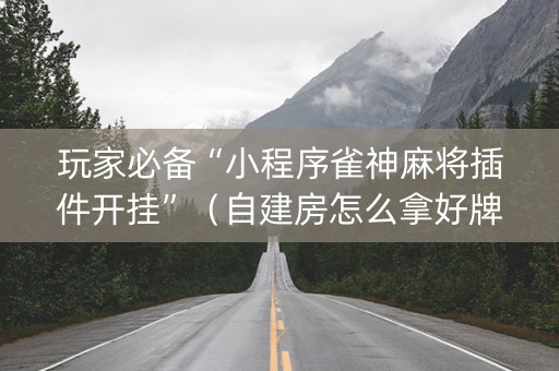 玩家必备“小程序雀神麻将插件开挂”（自建房怎么拿好牌)