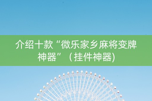 介绍十款“微乐家乡麻将变牌神器”（挂件神器)