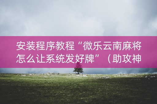 安装程序教程“微乐云南麻将怎么让系统发好牌”（助攻神器)