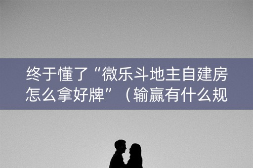 终于懂了“微乐斗地主自建房怎么拿好牌”（输赢有什么规律)