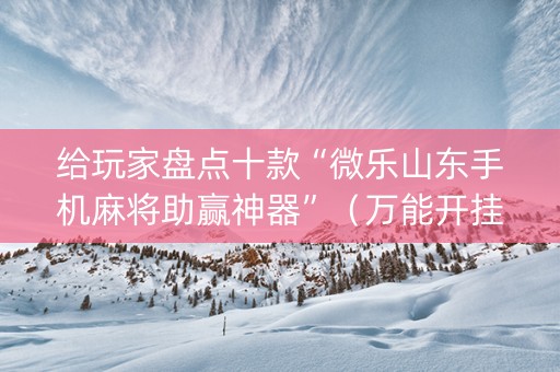 给玩家盘点十款“微乐山东手机麻将助赢神器”（万能开挂神器)