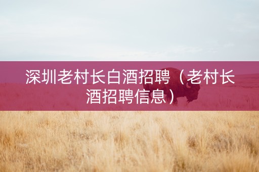 深圳老村长白酒招聘（老村长酒招聘信息）