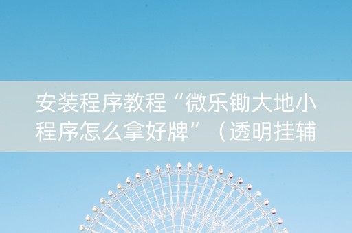 安装程序教程“微乐锄大地小程序怎么拿好牌”（透明挂辅助器)