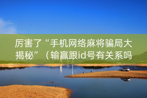 厉害了“手机网络麻将骗局大揭秘”（输赢跟id号有关系吗)