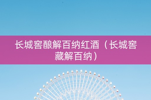 长城窖酿解百纳红酒（长城窖藏解百纳）