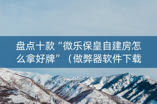 盘点十款“微乐保皇自建房怎么拿好牌”（做弊器软件下载)