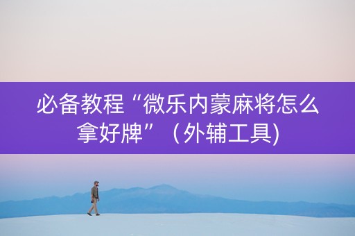 必备教程“微乐内蒙麻将怎么拿好牌”（外辅工具)