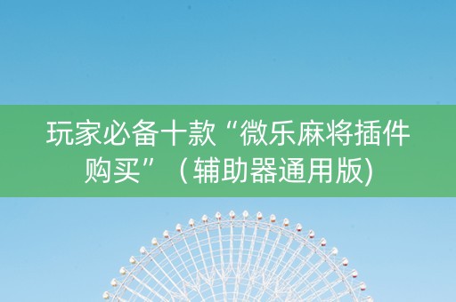 玩家必备十款“微乐麻将插件购买”（辅助器通用版)