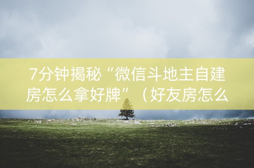 7分钟揭秘“微信斗地主自建房怎么拿好牌”（好友房怎么才能赢)