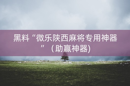 黑料“微乐陕西麻将专用神器”（助赢神器)