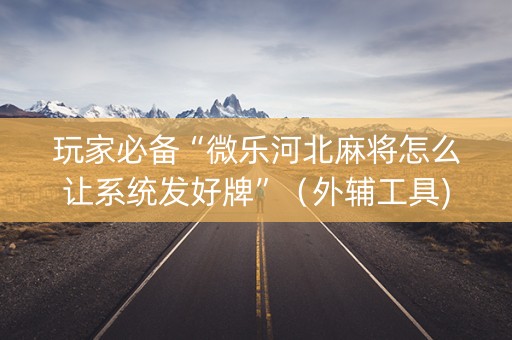 玩家必备“微乐河北麻将怎么让系统发好牌”（外辅工具)