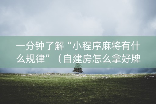 一分钟了解“小程序麻将有什么规律”（自建房怎么拿好牌)