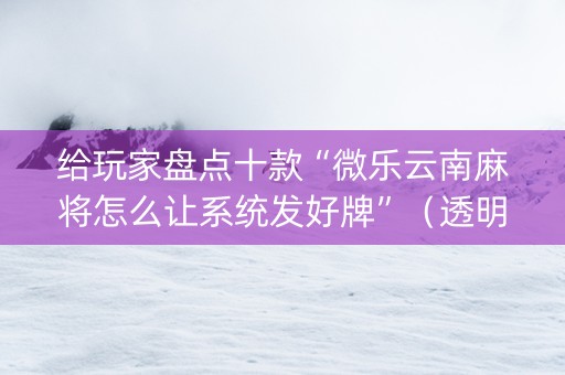 给玩家盘点十款“微乐云南麻将怎么让系统发好牌”（透明器教程)