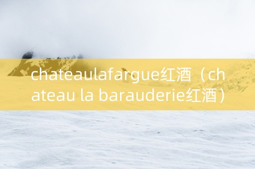 chateaulafargue红酒（chateau la barauderie红酒）