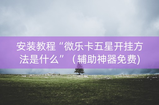 安装教程“微乐卡五星开挂方法是什么”（辅助神器免费)