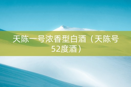 天陈一号浓香型白酒（天陈号52度酒）