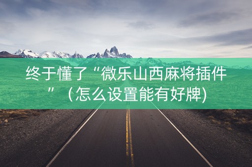 终于懂了“微乐山西麻将插件”（怎么设置能有好牌)