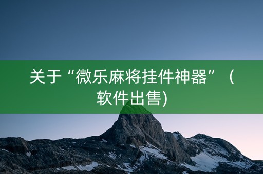 关于“微乐麻将挂件神器”（软件出售)