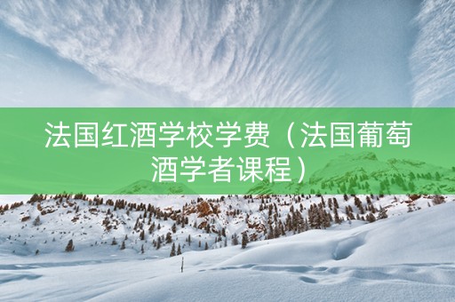 法国红酒学校学费（法国葡萄酒学者课程）