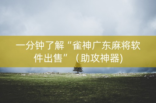 一分钟了解“雀神广东麻将软件出售”（助攻神器)