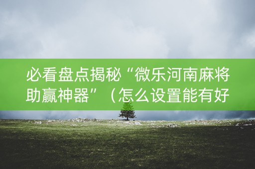 必看盘点揭秘“微乐河南麻将助赢神器”（怎么设置能有好牌)