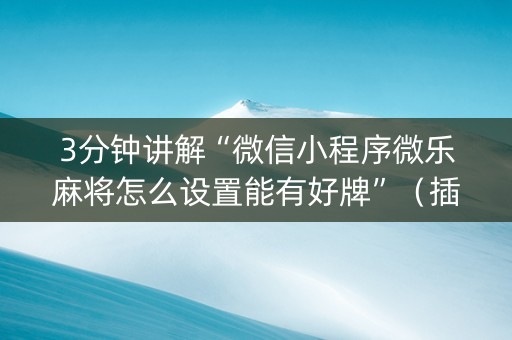 3分钟讲解“微信小程序微乐麻将怎么设置能有好牌”（插件开挂免费AI)