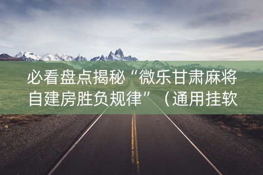 必看盘点揭秘“微乐甘肃麻将自建房胜负规律”（通用挂软件多少钱)