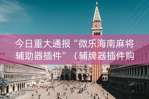今日重大通报“微乐海南麻将辅助器插件”（辅牌器插件购买)