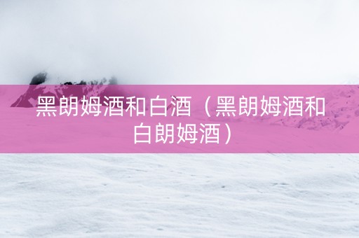 黑朗姆酒和白酒（黑朗姆酒和白朗姆酒）