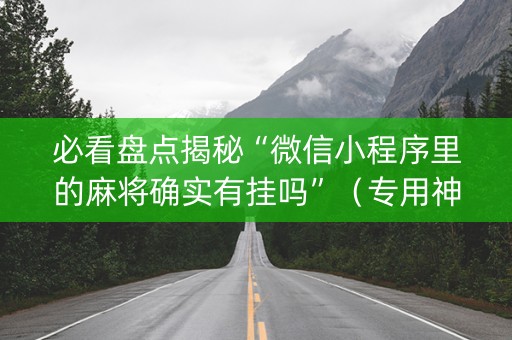 必看盘点揭秘“微信小程序里的麻将确实有挂吗”（专用神器)
