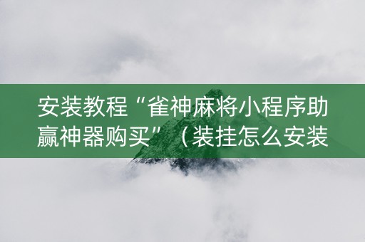 安装教程“雀神麻将小程序助赢神器购买”（装挂怎么安装)