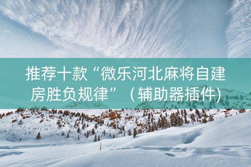 推荐十款“微乐河北麻将自建房胜负规律”（辅助器插件)