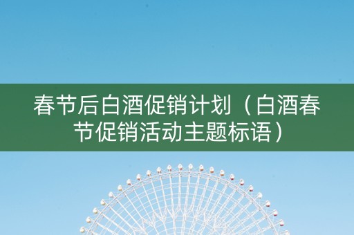 春节后白酒促销计划（白酒春节促销活动主题标语）