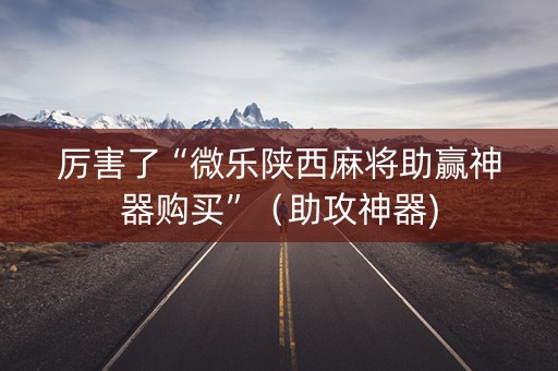 厉害了“微乐陕西麻将助赢神器购买”（助攻神器)