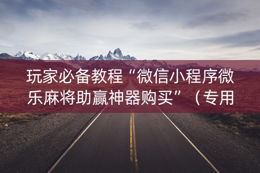 玩家必备教程“微信小程序微乐麻将助赢神器购买”（专用神器)