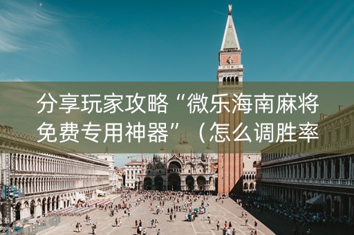 分享玩家攻略“微乐海南麻将免费专用神器”（怎么调胜率)